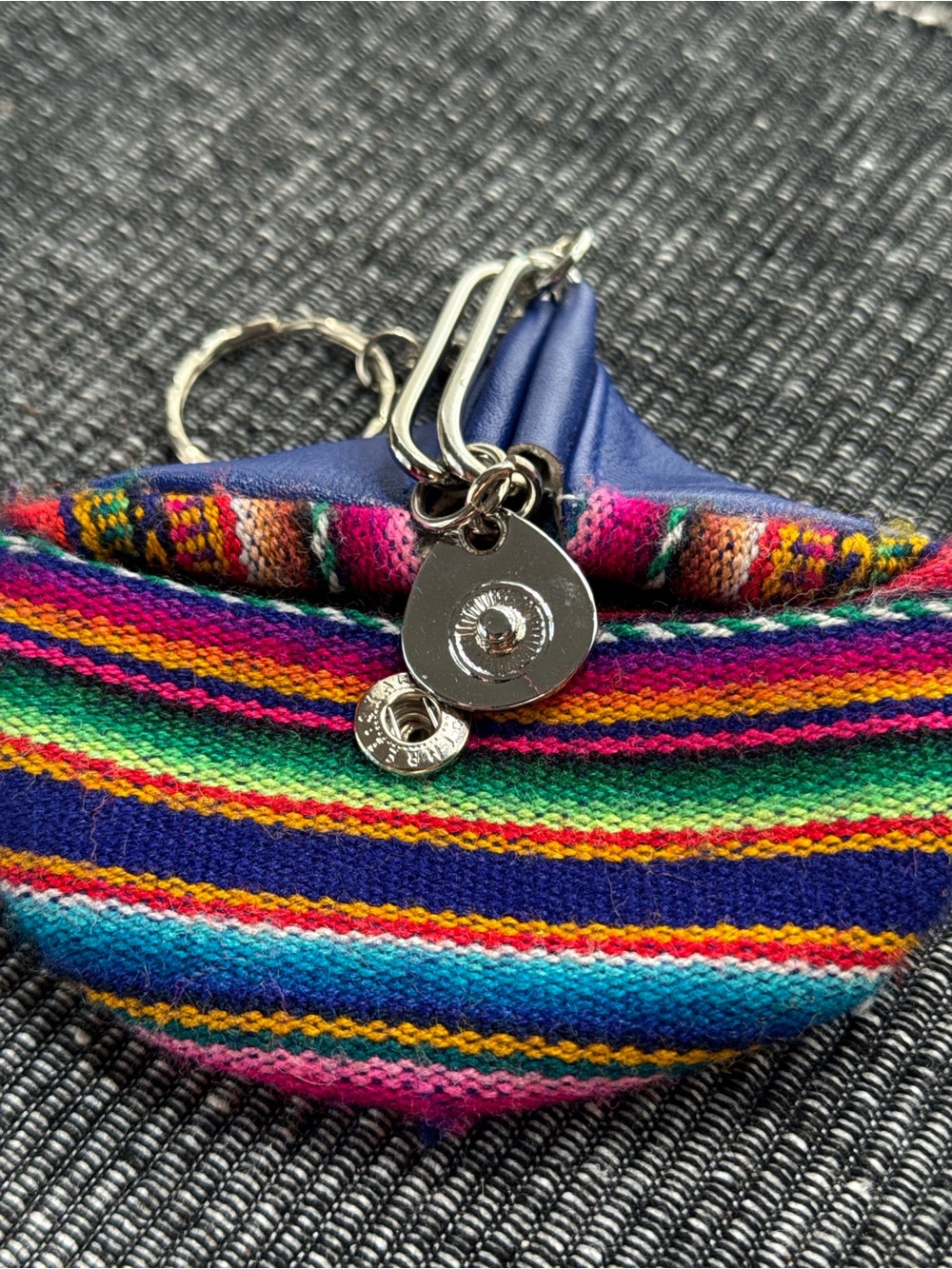 Souvenir ‘Peru’ Charm Coin Pouch Keychain Woven Textile - Picture 6 of 14